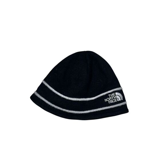 Nice The North Face Winter Beanie Hat Black w/ White & Gray Youth one size - Picture 1 of 4